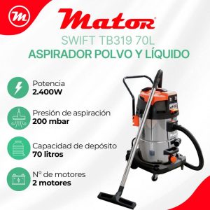 Aspirador swift infografías 70L